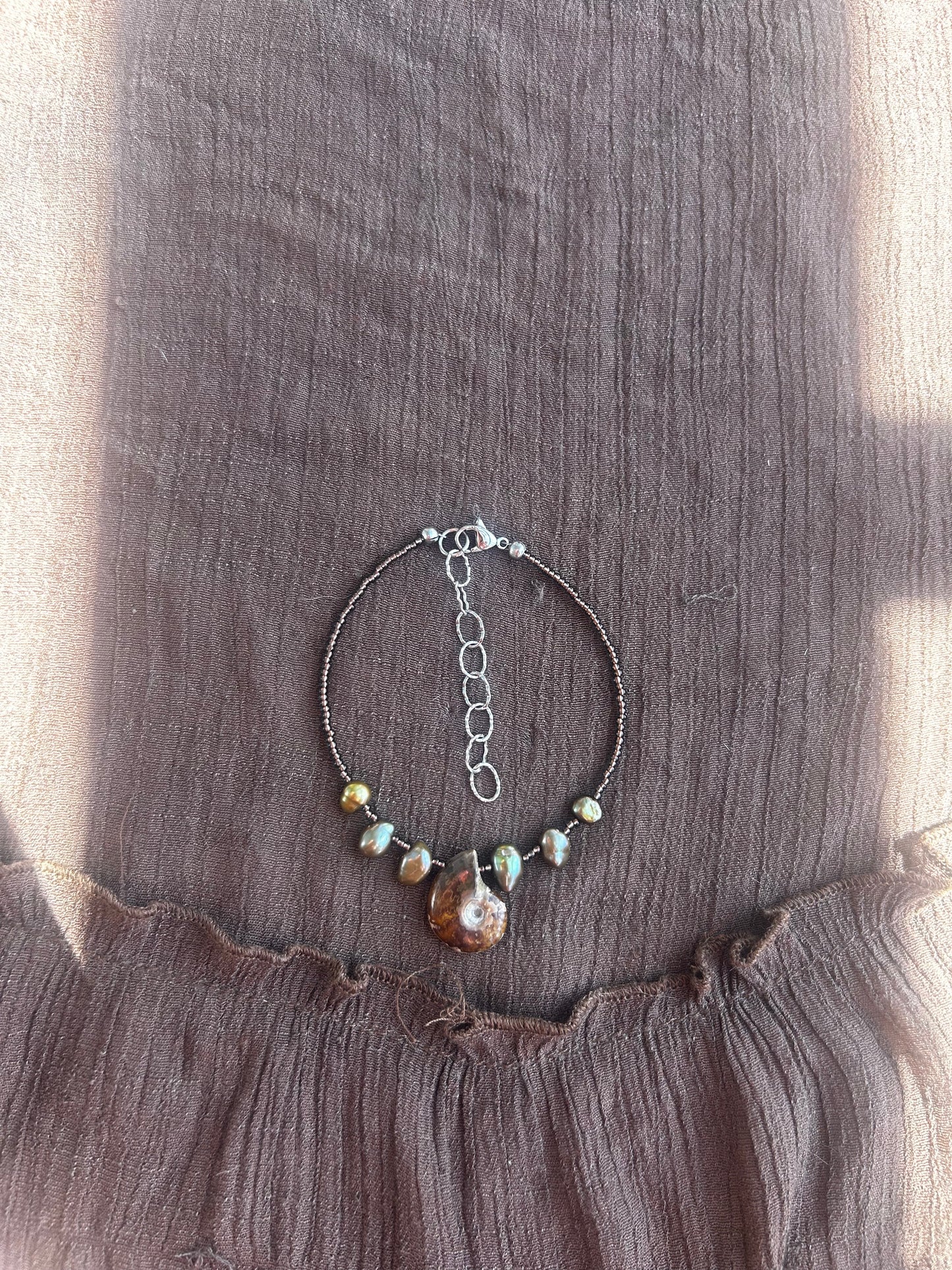Ammonite and Pearl Anklet