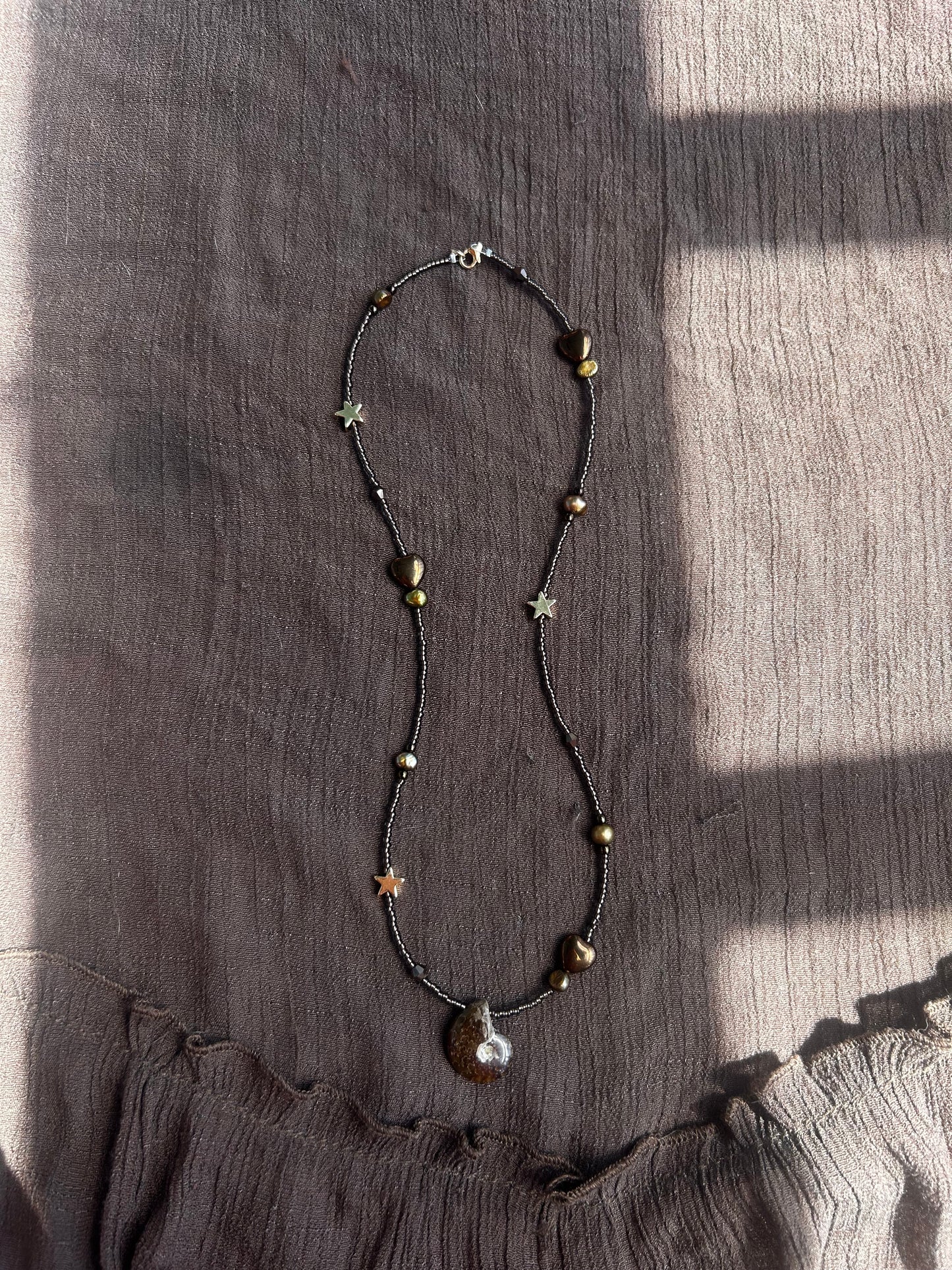 Chocolate Ammonite Necklace