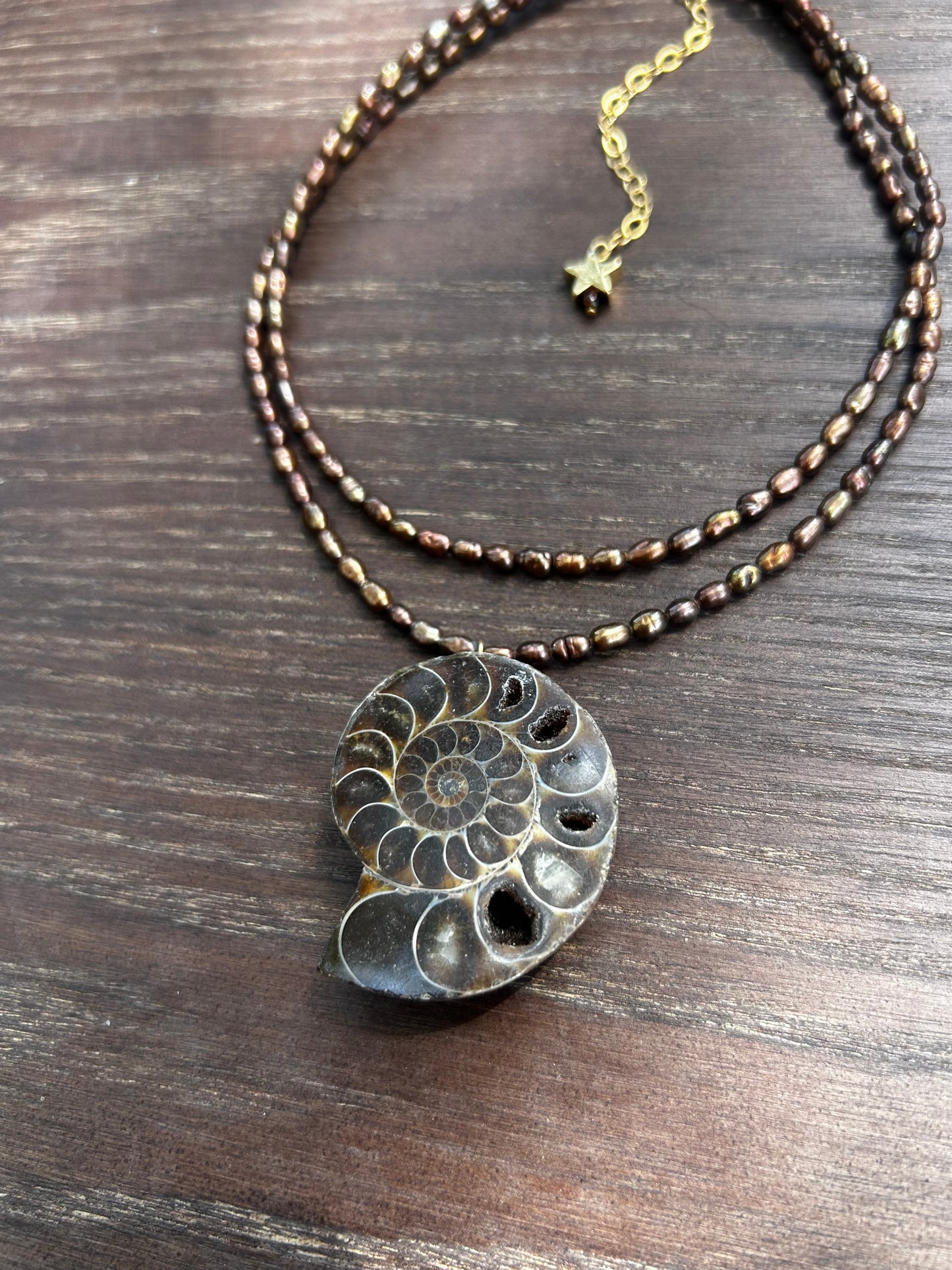 Pearl and Ammonite Choker