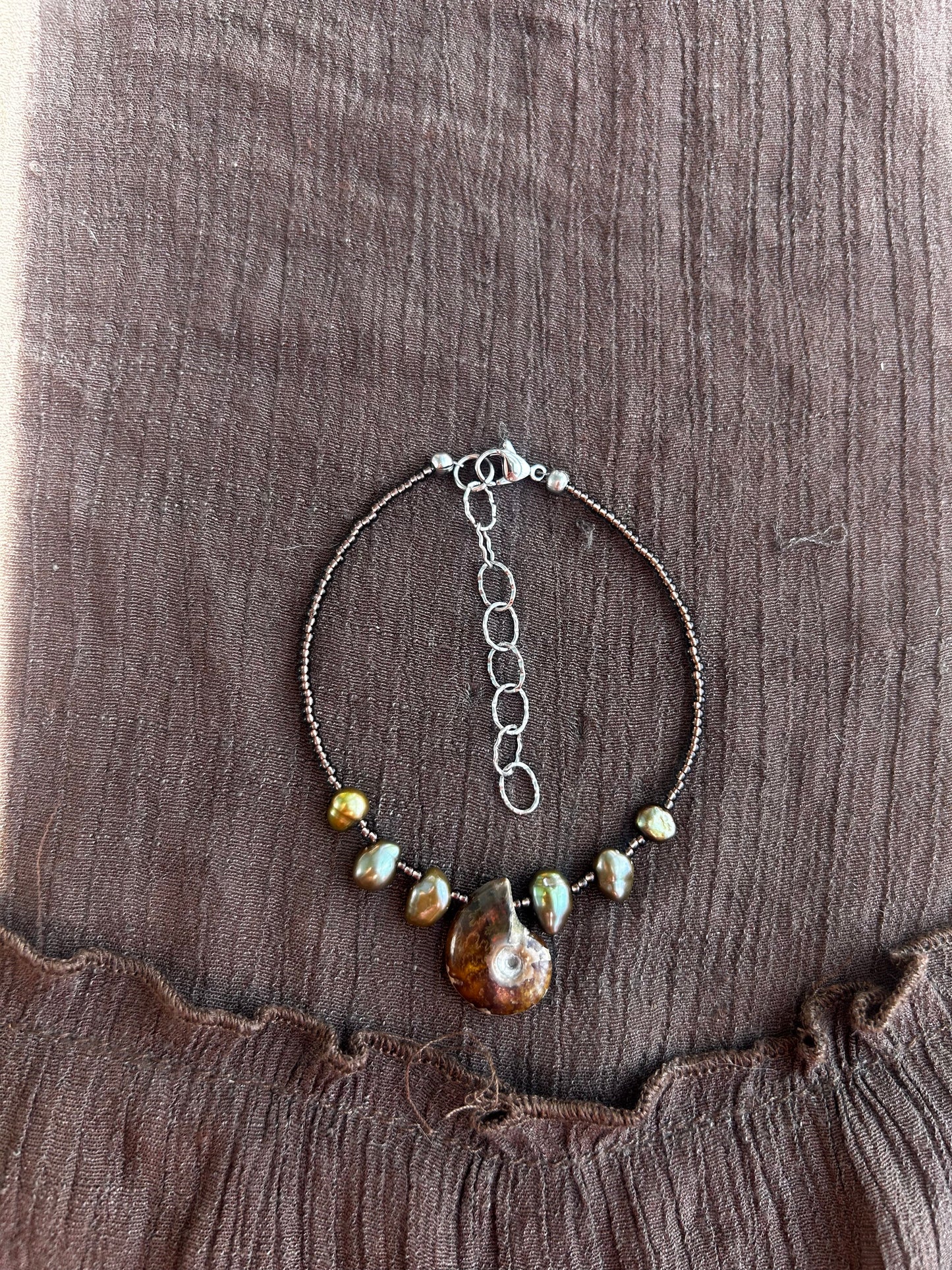 Ammonite and Pearl Anklet
