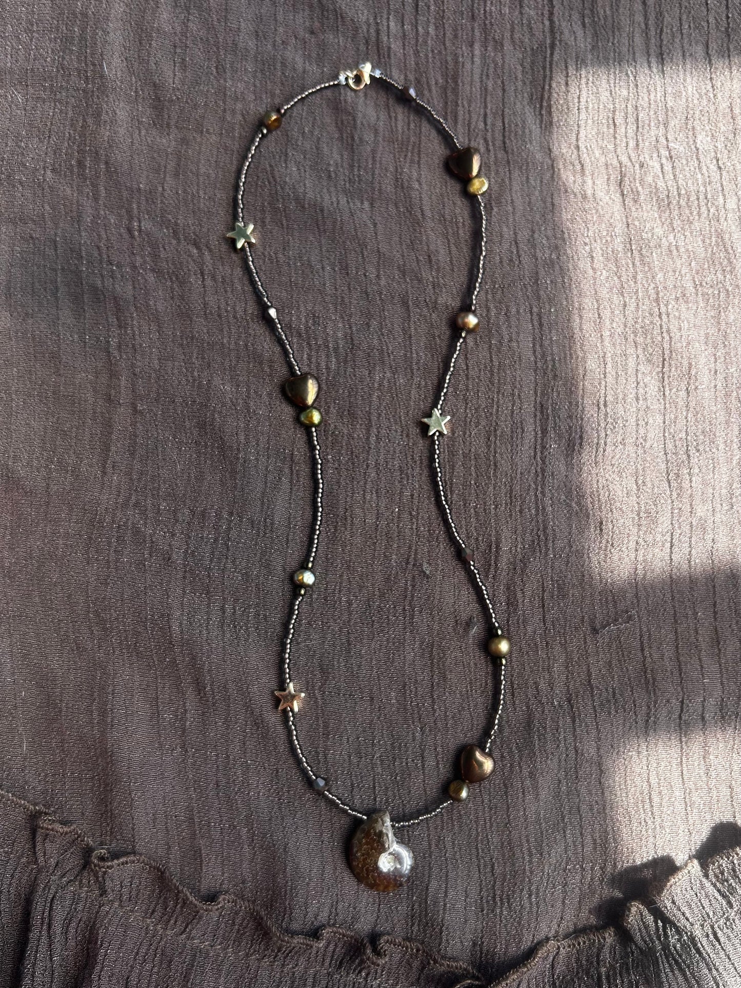 Chocolate Ammonite Necklace