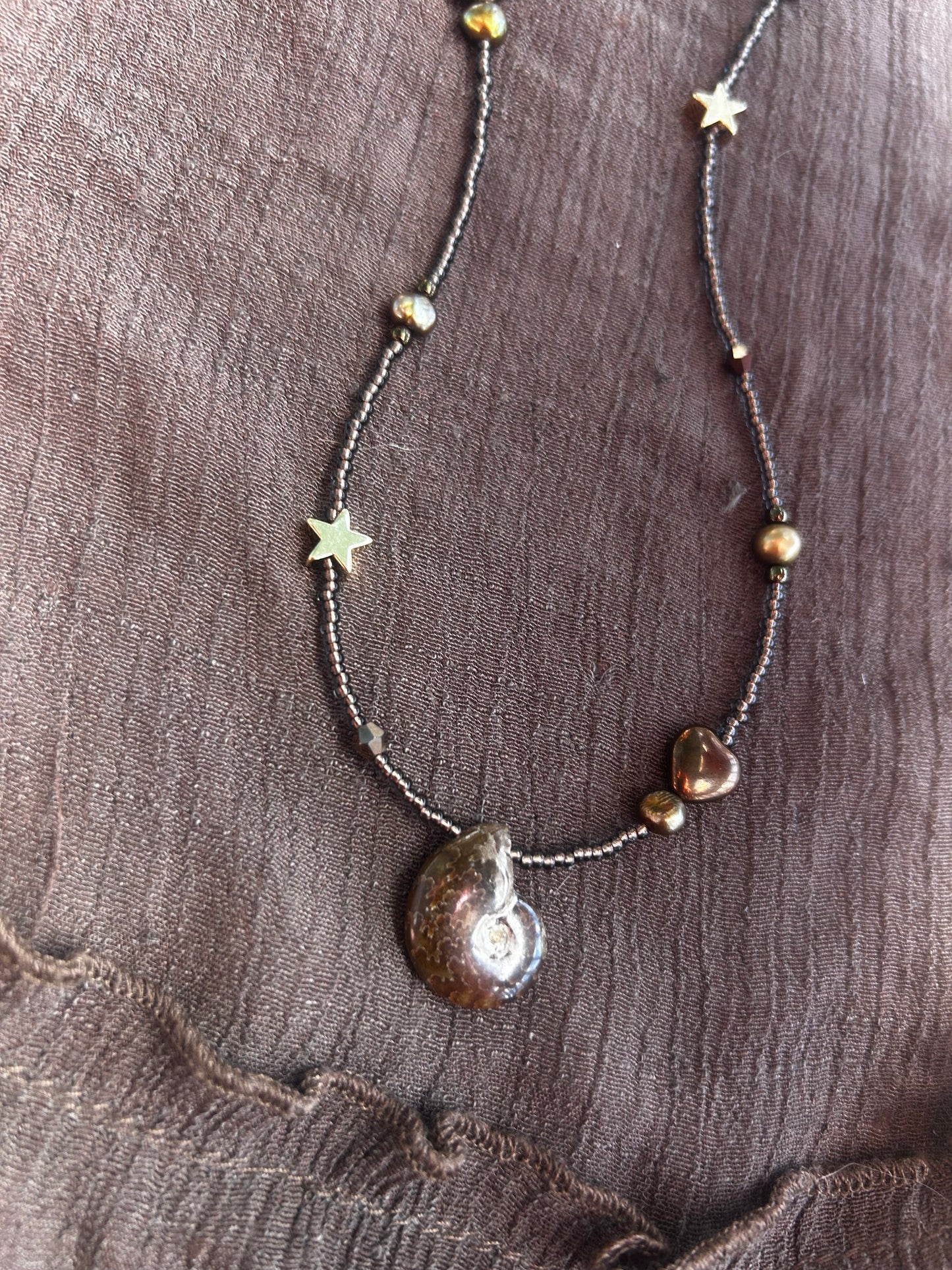 Chocolate Ammonite Necklace
