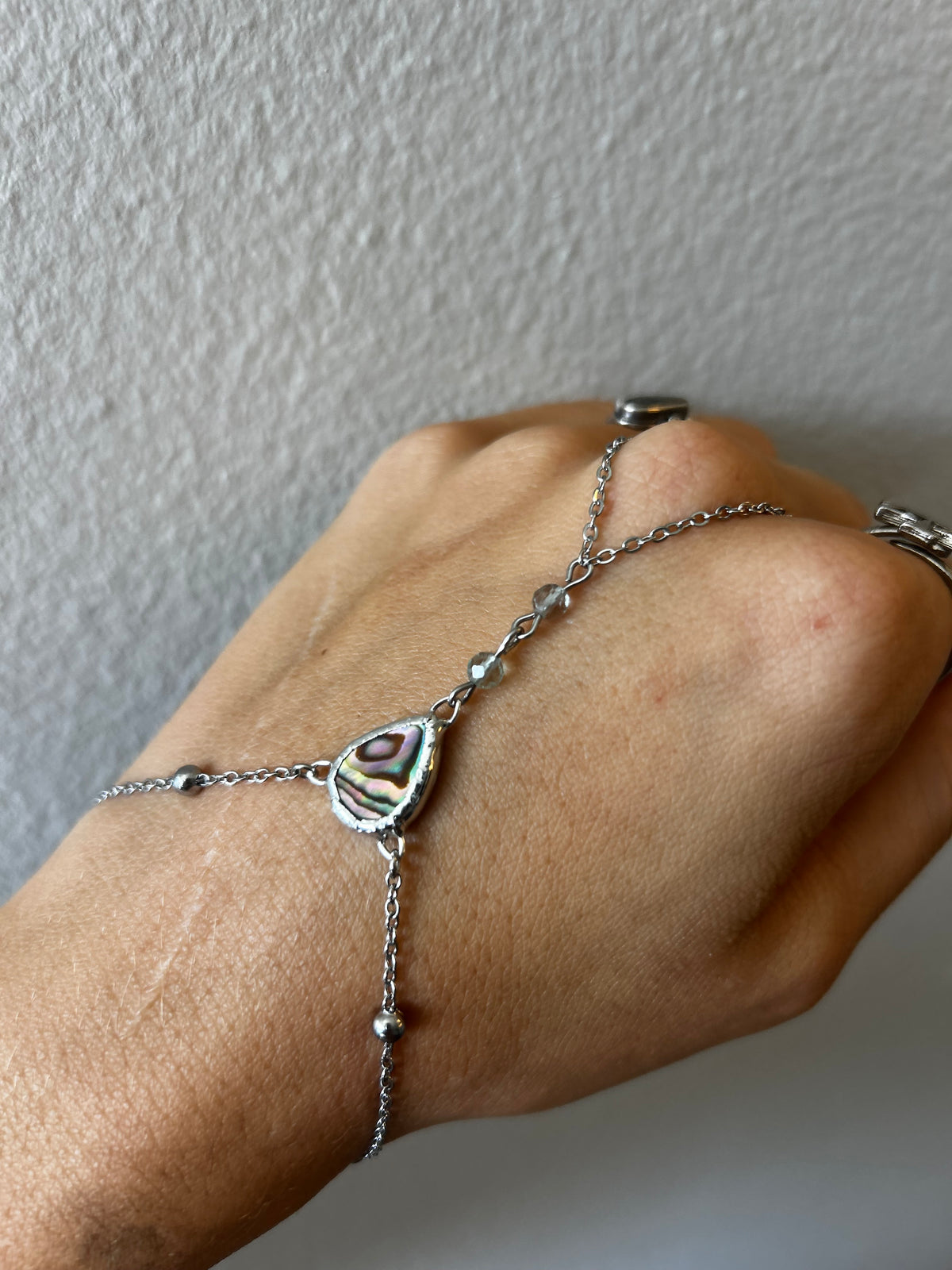 Abalone and Fluorite Hand Chain