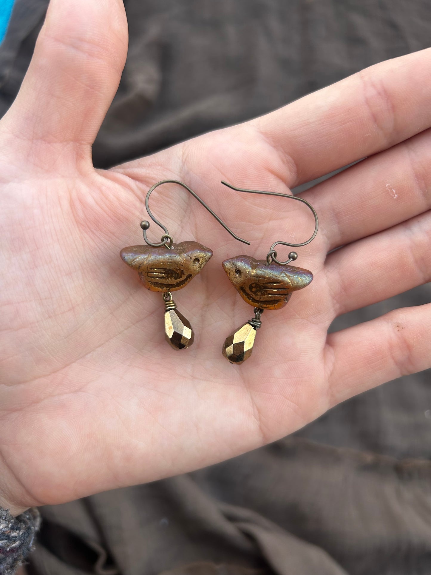 Rustic Bird Earrings
