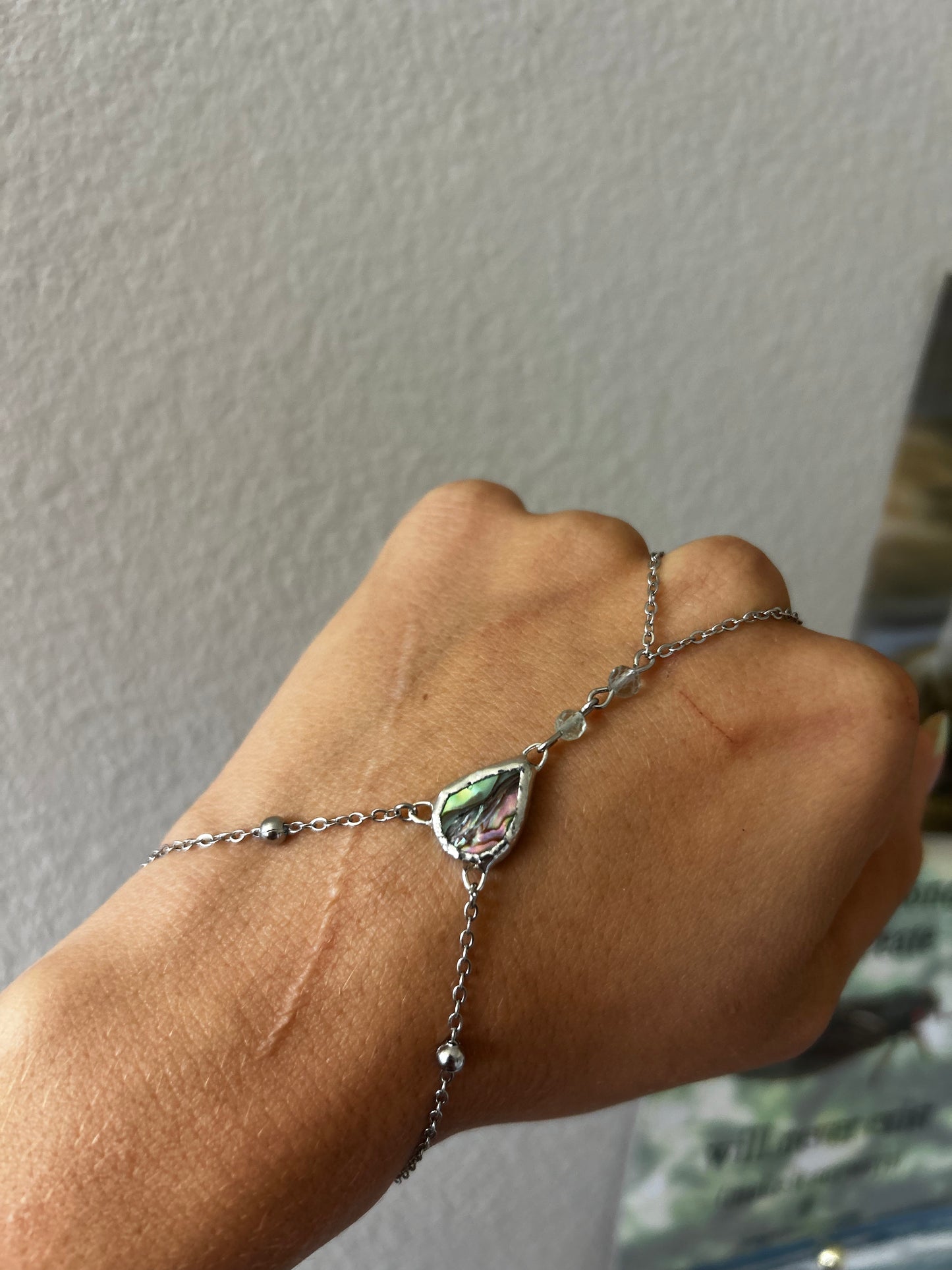 Abalone and Fluorite Hand Chain
