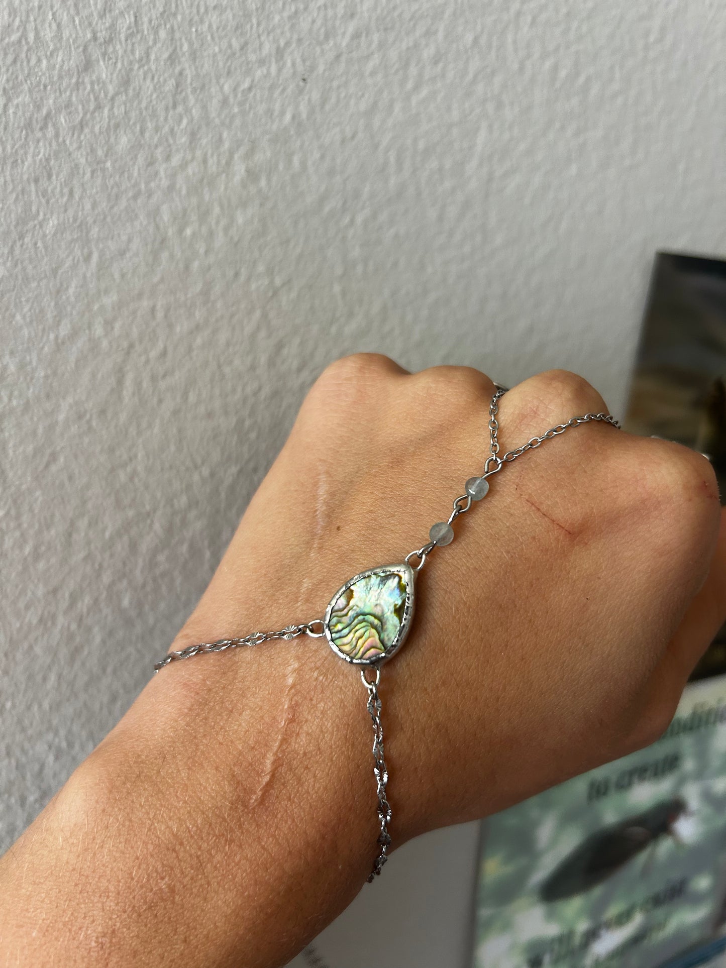 Abalone and Fluorite Hand Chain