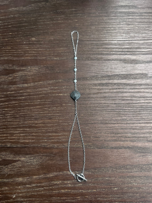 Scallop and Aquamarine Hand Chain