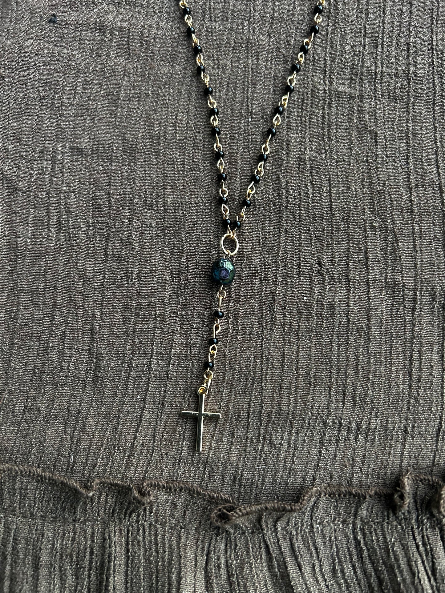 Midnight Hour Cross Necklace
