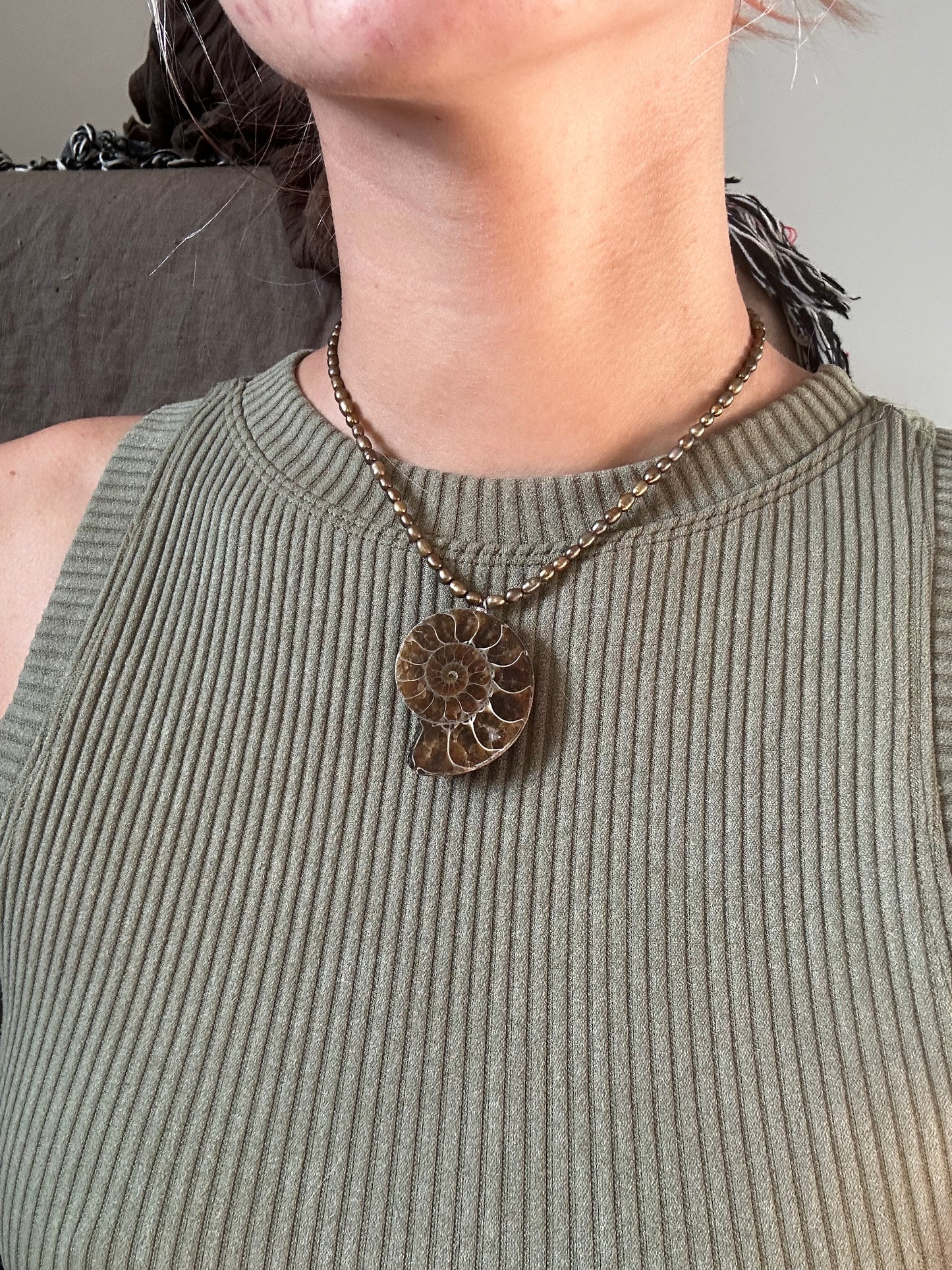 Pearl and Ammonite Necklace (1 of 1)