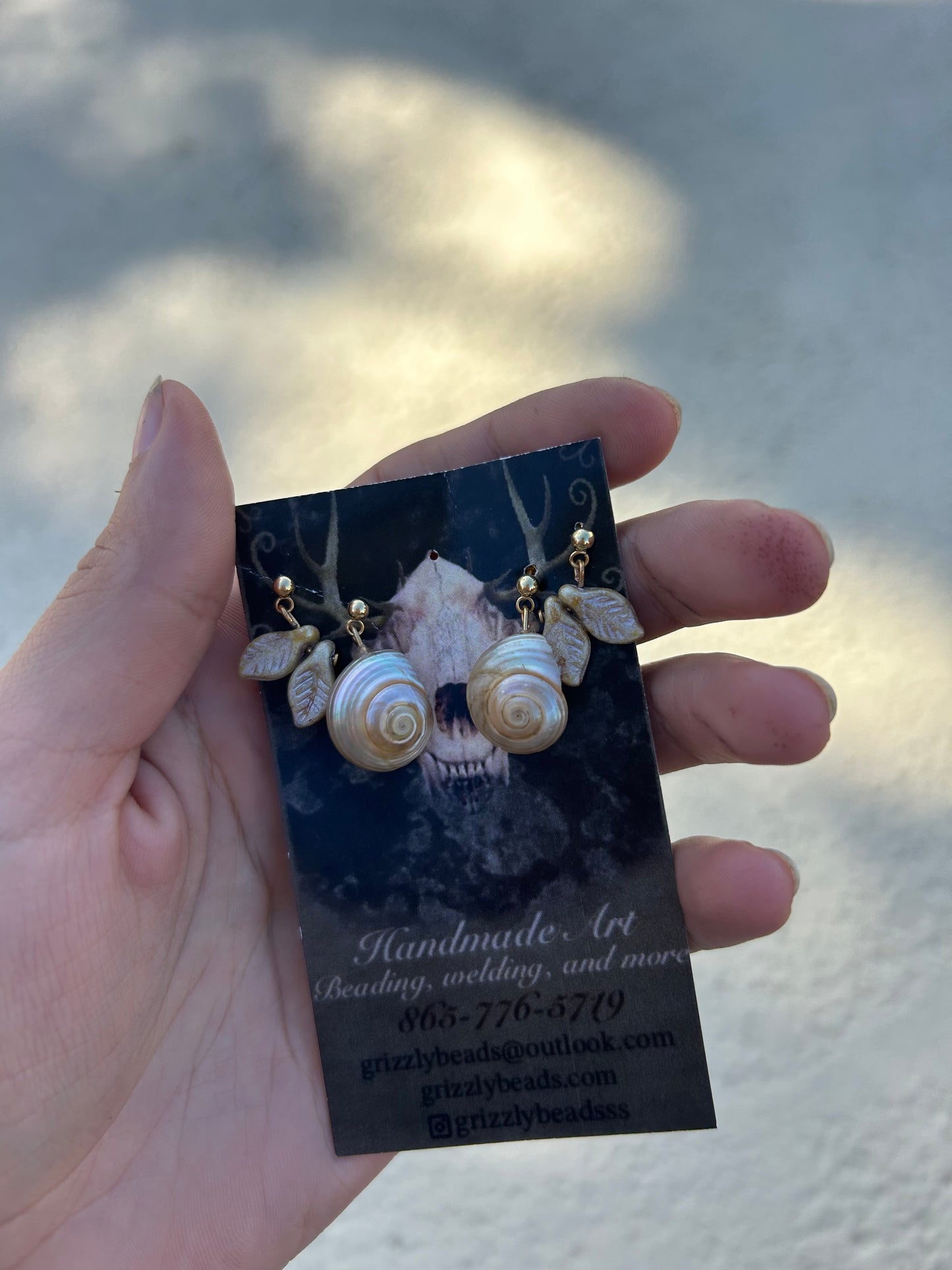 Iridescent Snail Shell Earrings