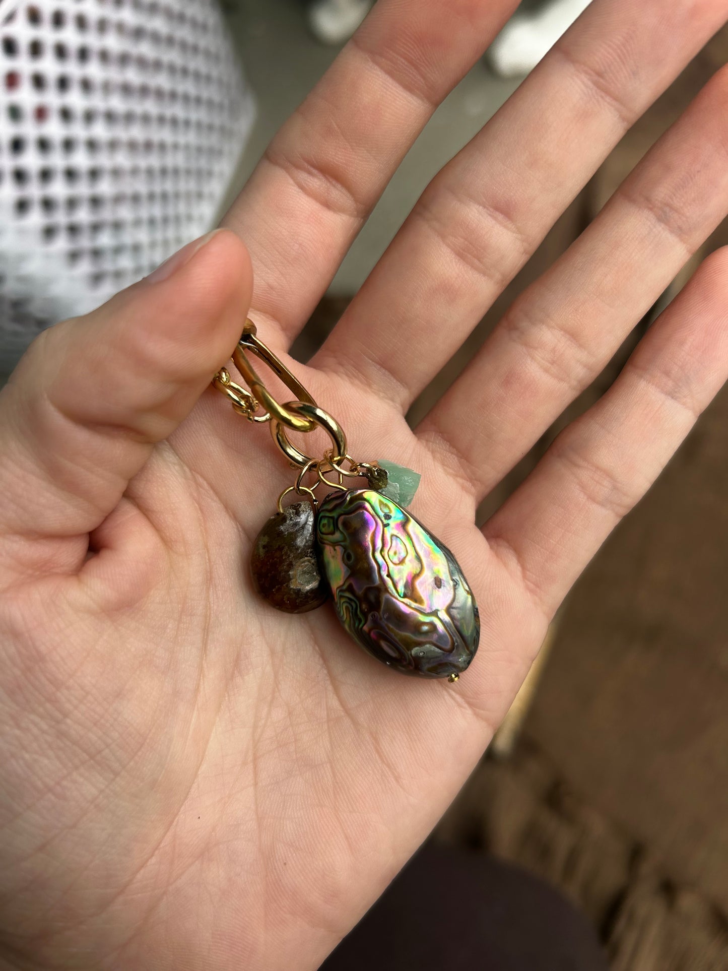 Abalone and Ammonite Charm Necklace