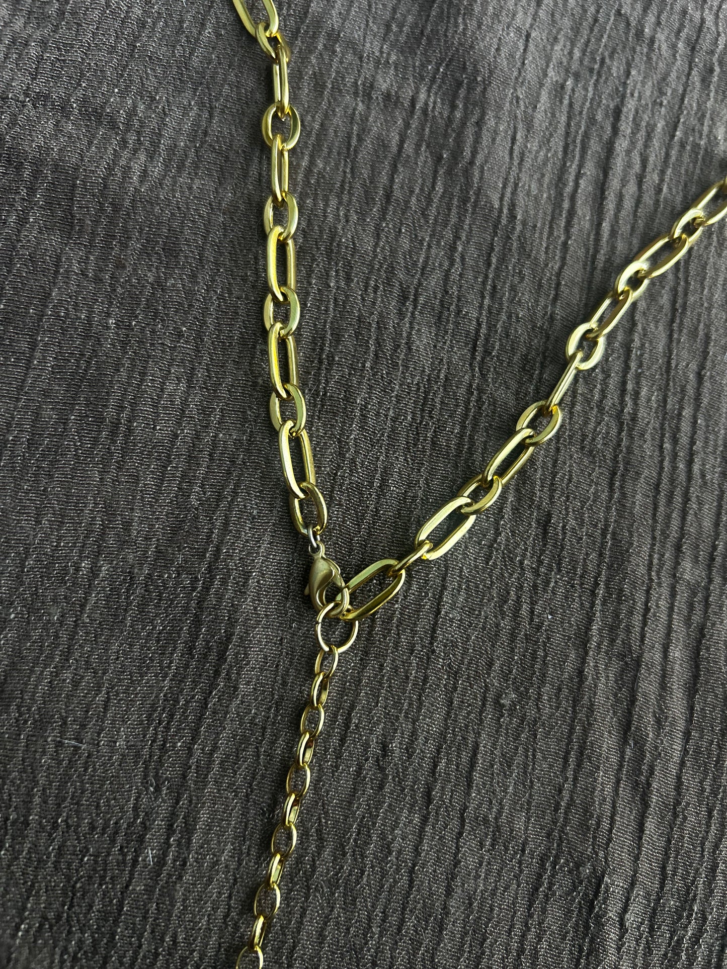 Gold Stainless Steel Abalone Necklace (1 of 1)