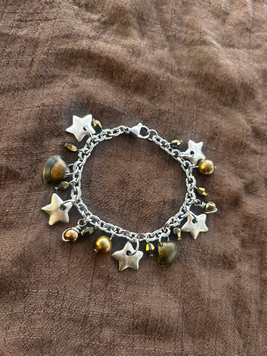 Earthy Silver Star Bracelet