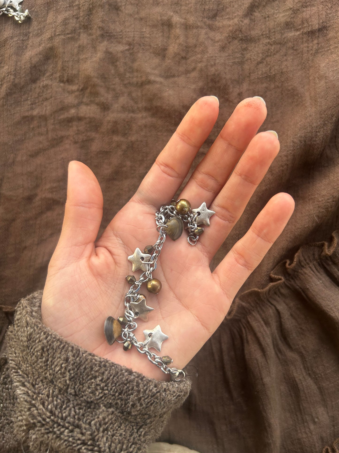 Earthy Silver Star Bracelet