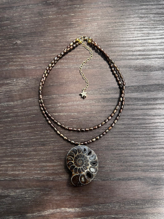 Pearl and Ammonite Choker