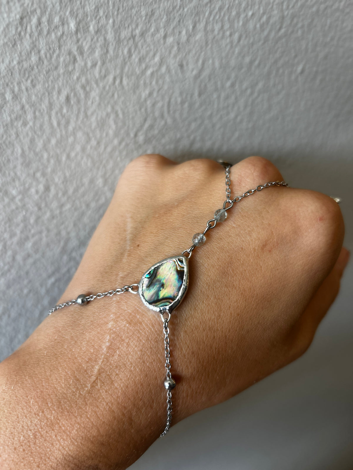 Abalone and Fluorite Hand Chain