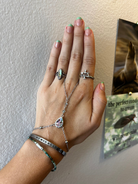 Abalone and Fluorite Hand Chain