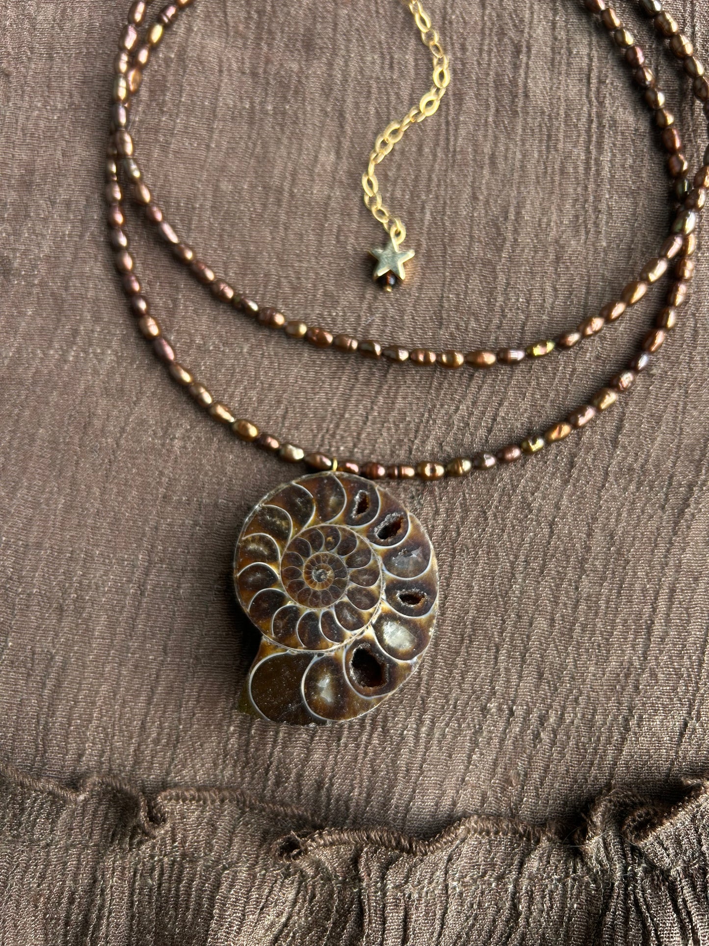 Pearl and Ammonite Choker