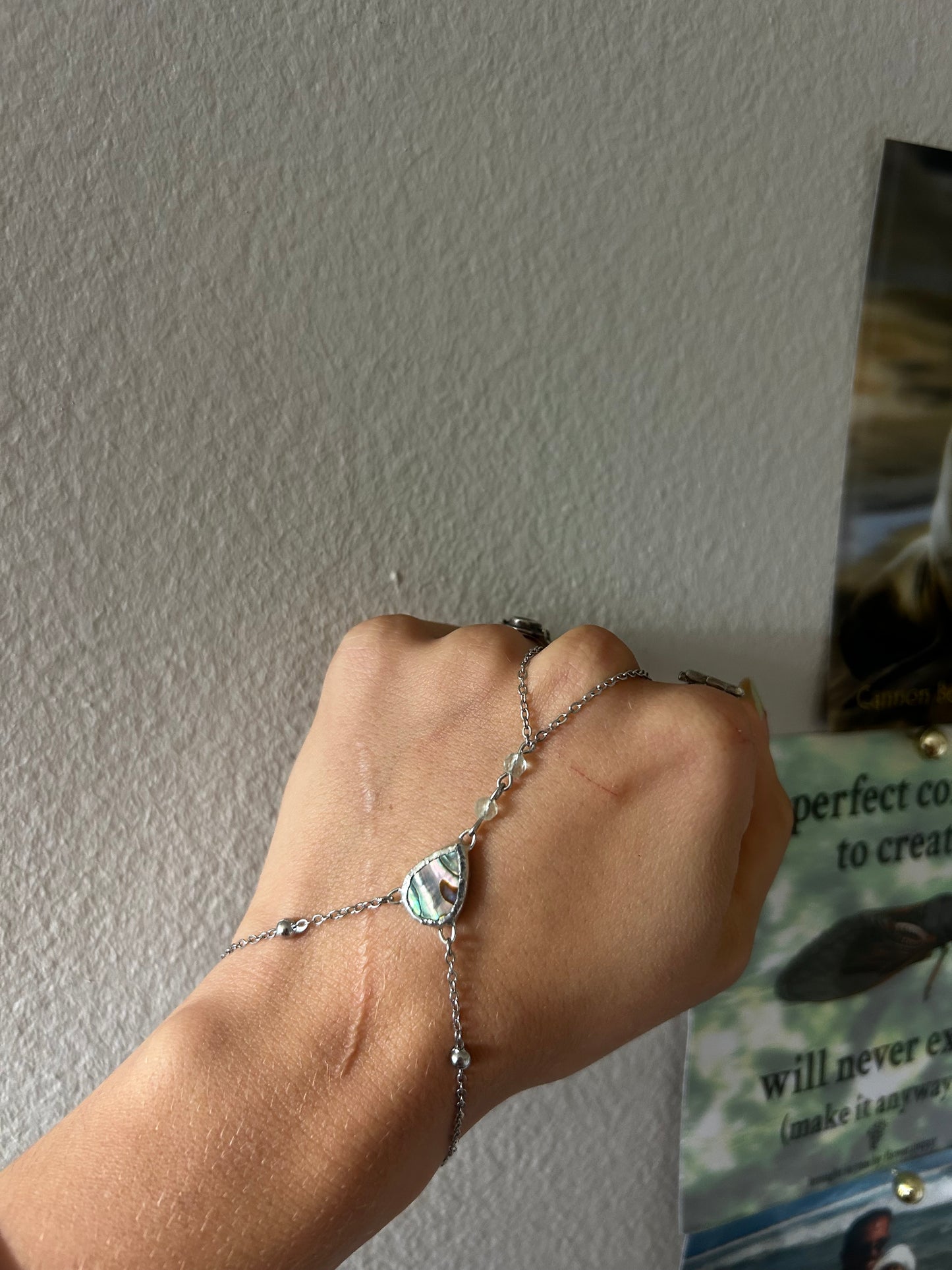 Abalone and Fluorite Hand Chain