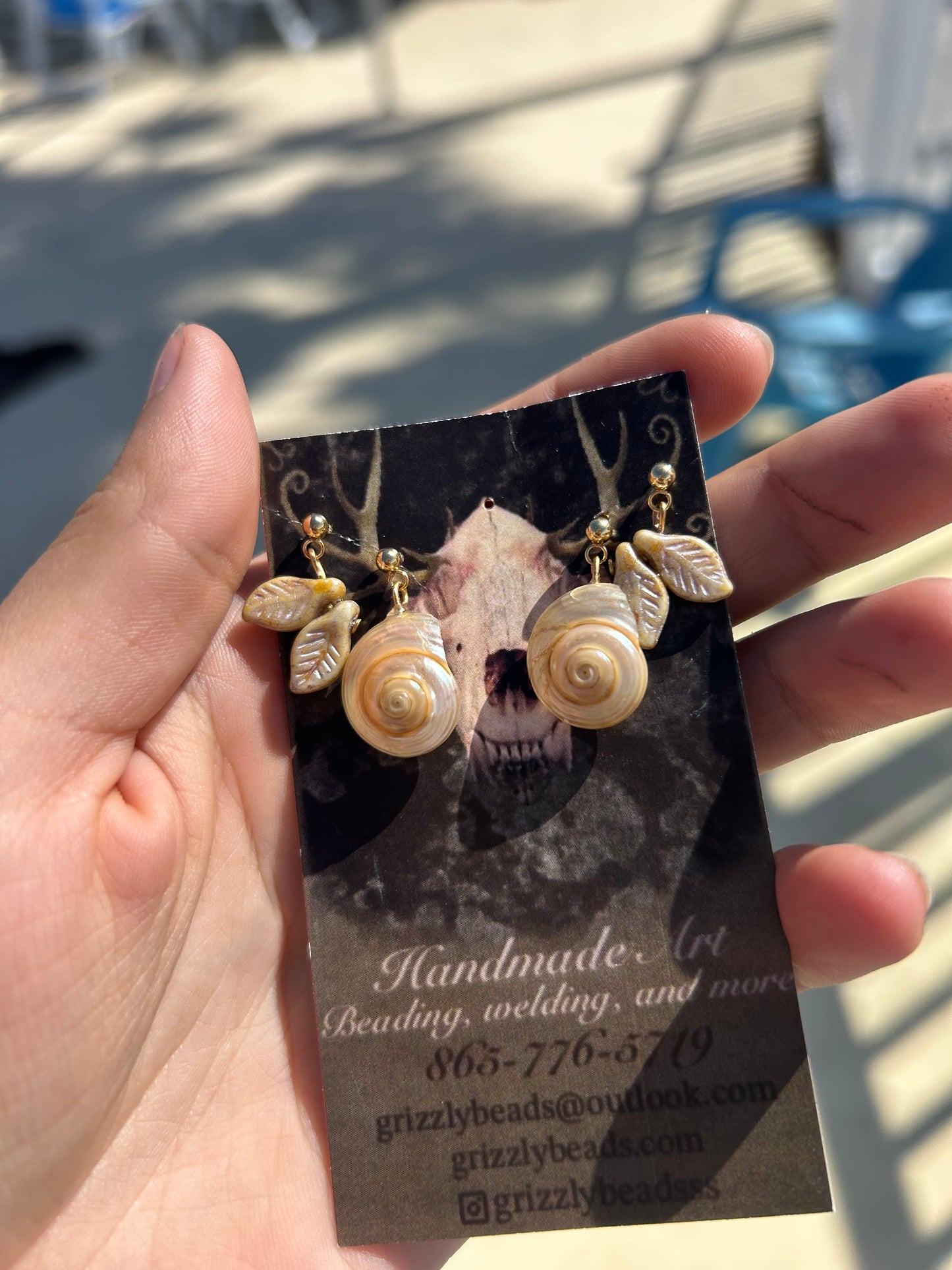 Iridescent Snail Shell Earrings