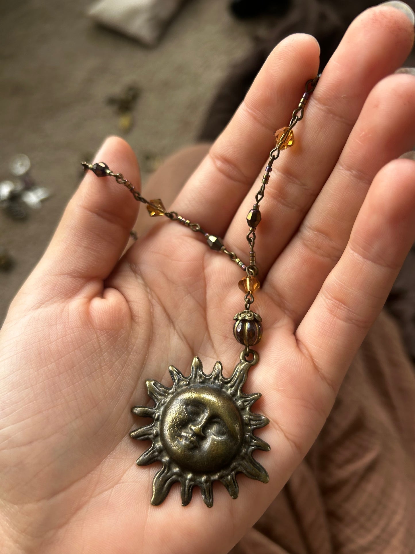 Rustic Sun Necklace