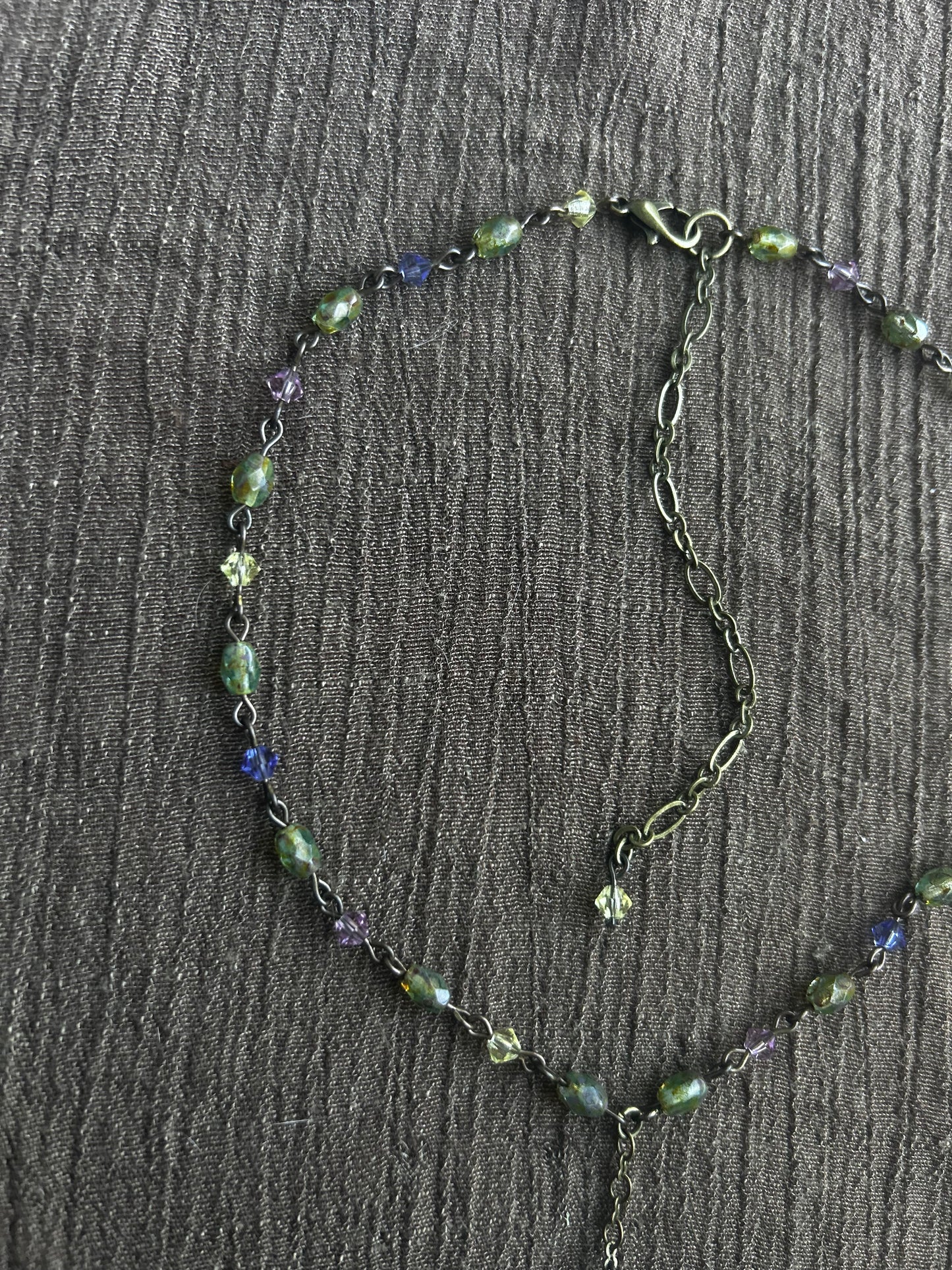 Antique Brass Abalone Choker (1 of 1)