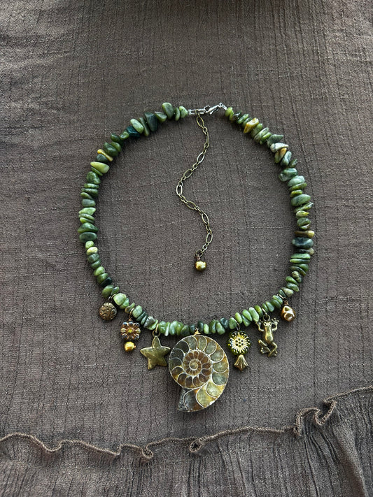 Chunky African Jasper Ammonite Choker