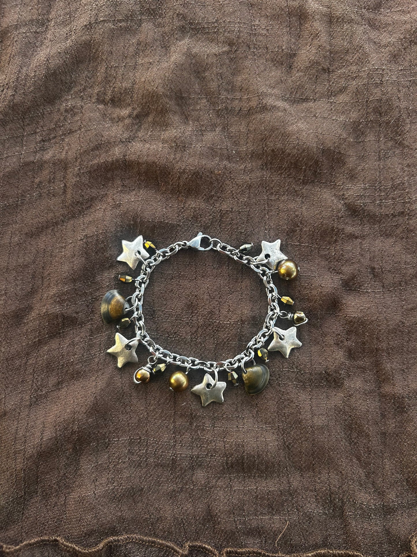 Earthy Silver Star Bracelet