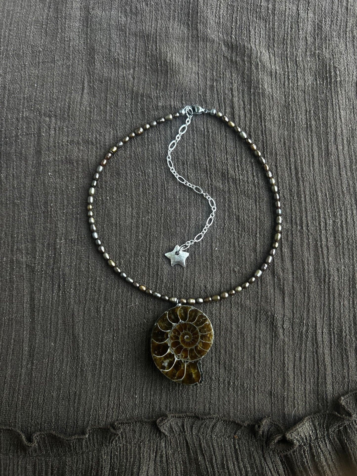 Pearl and Ammonite Necklace (1 of 1)