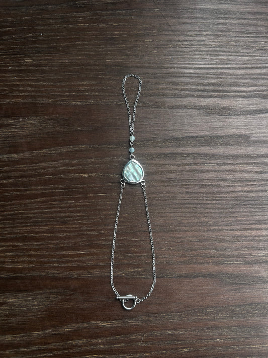Abalone and Aquamarine Hand Chain