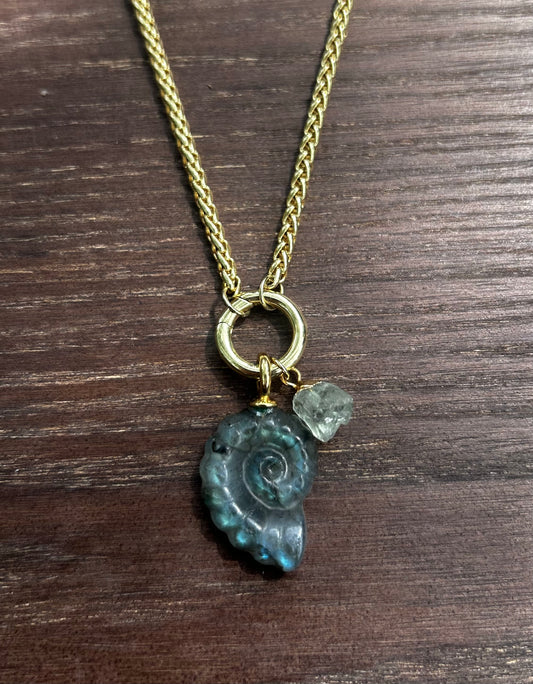Labradorite and Fluorite Charm Necklace