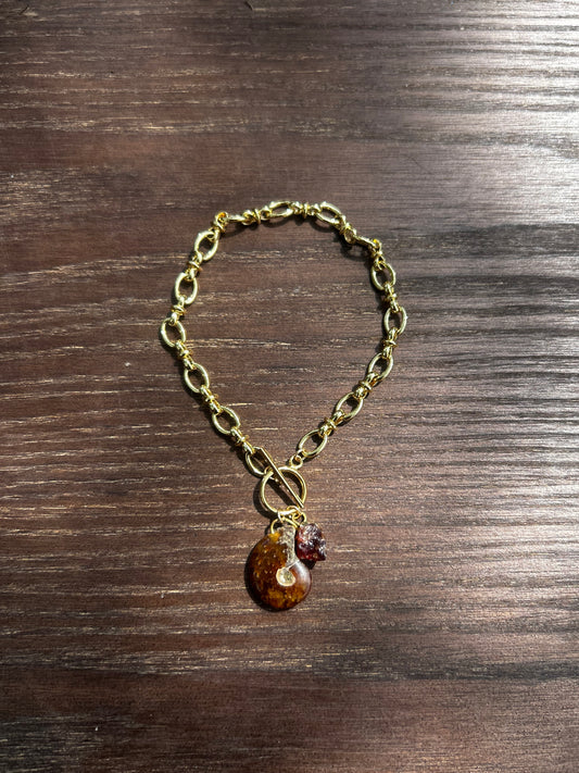 Ammonite and Garnet Bracelet