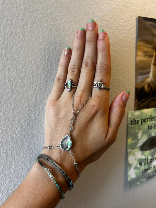 Abalone and Fluorite Hand Chain