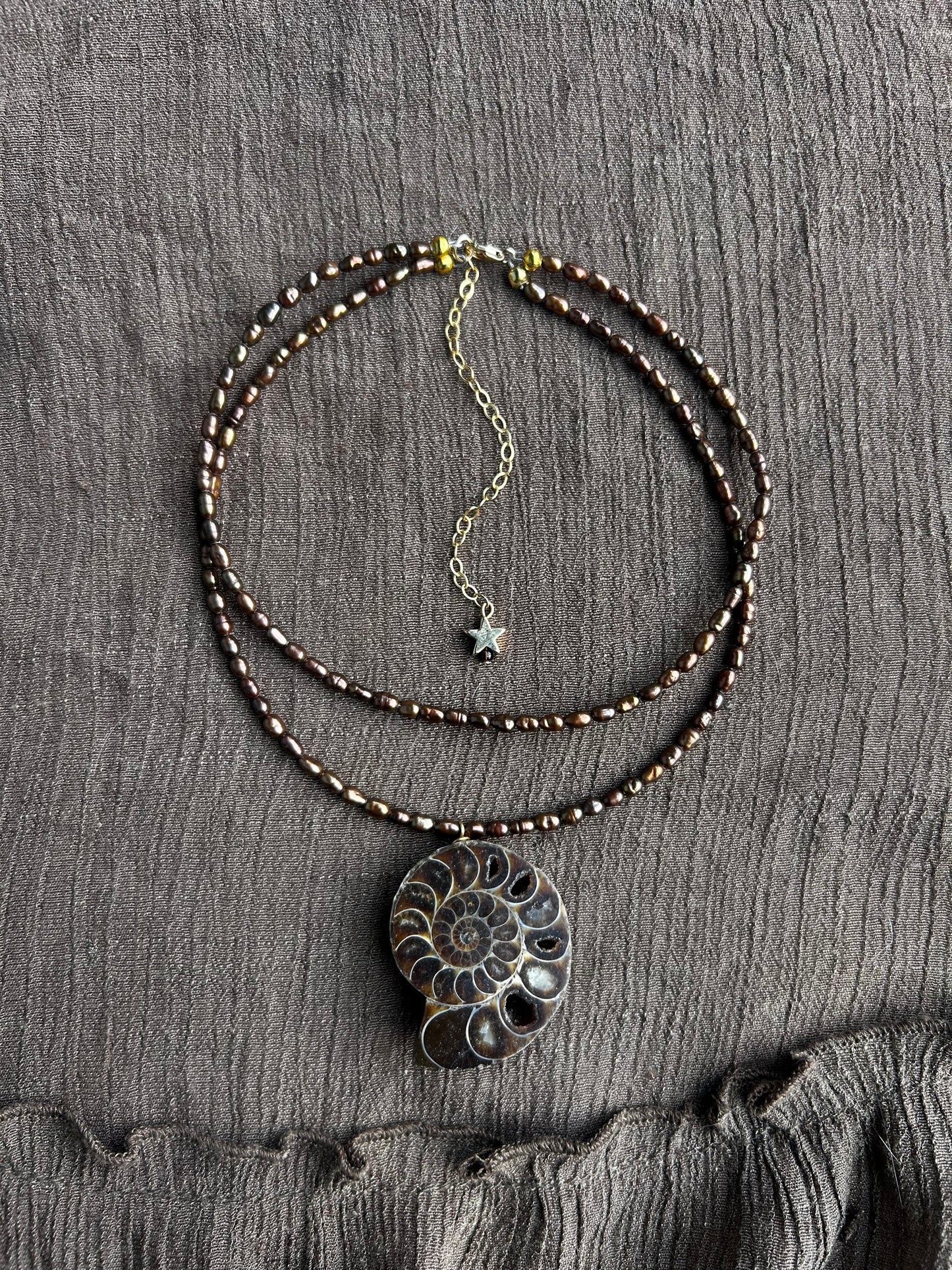 Pearl and Ammonite Choker