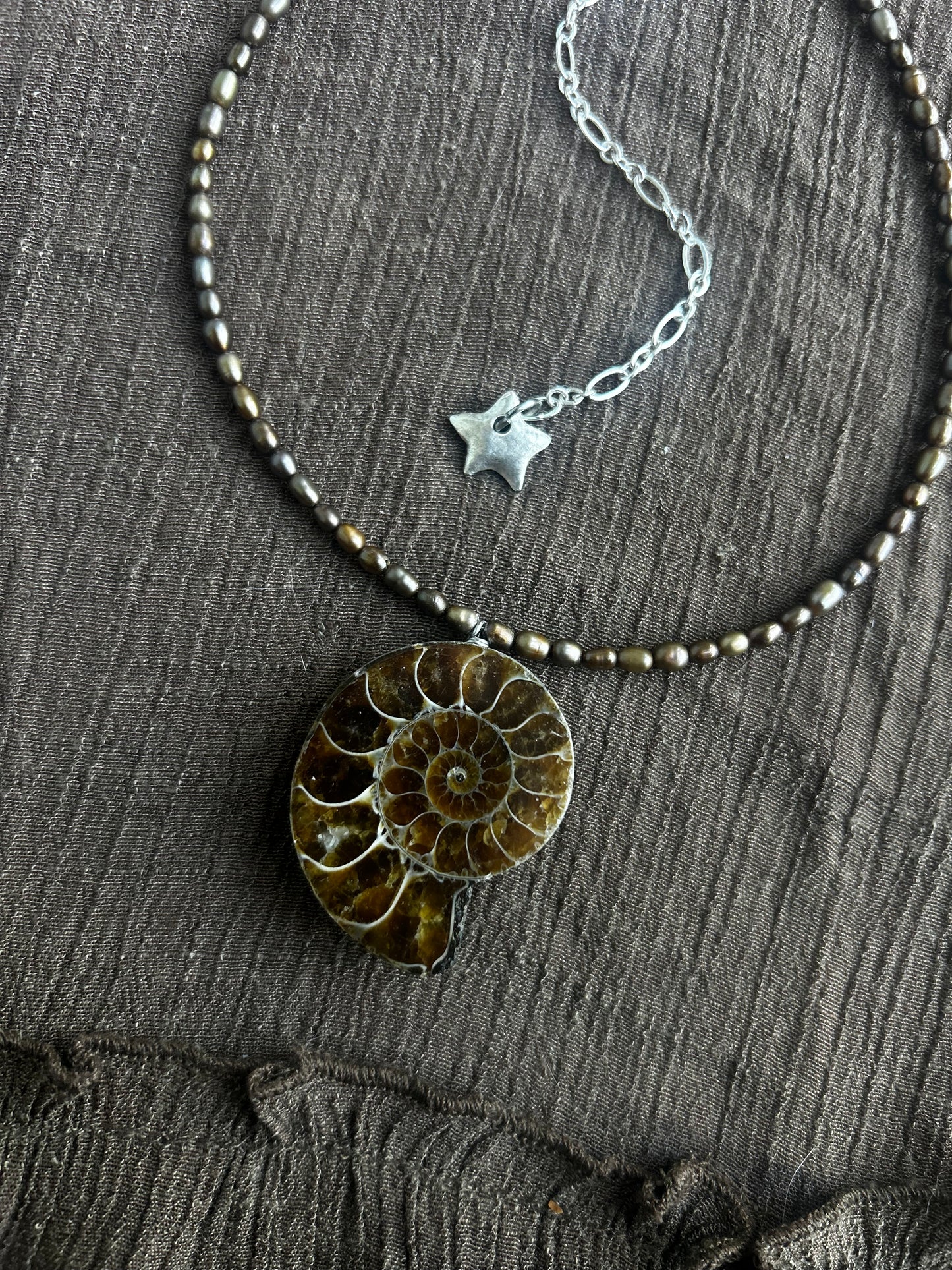 Pearl and Ammonite Necklace (1 of 1)