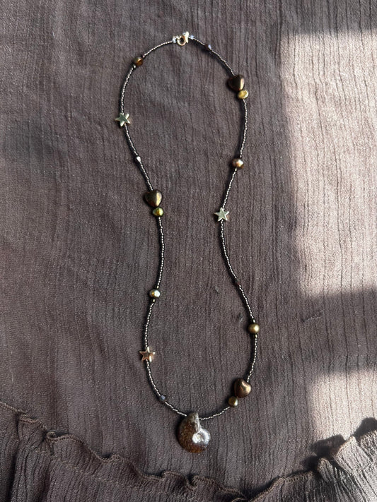 Chocolate Ammonite Necklace