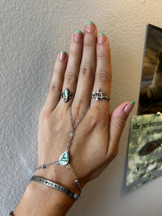 Abalone and Fluorite Hand Chain