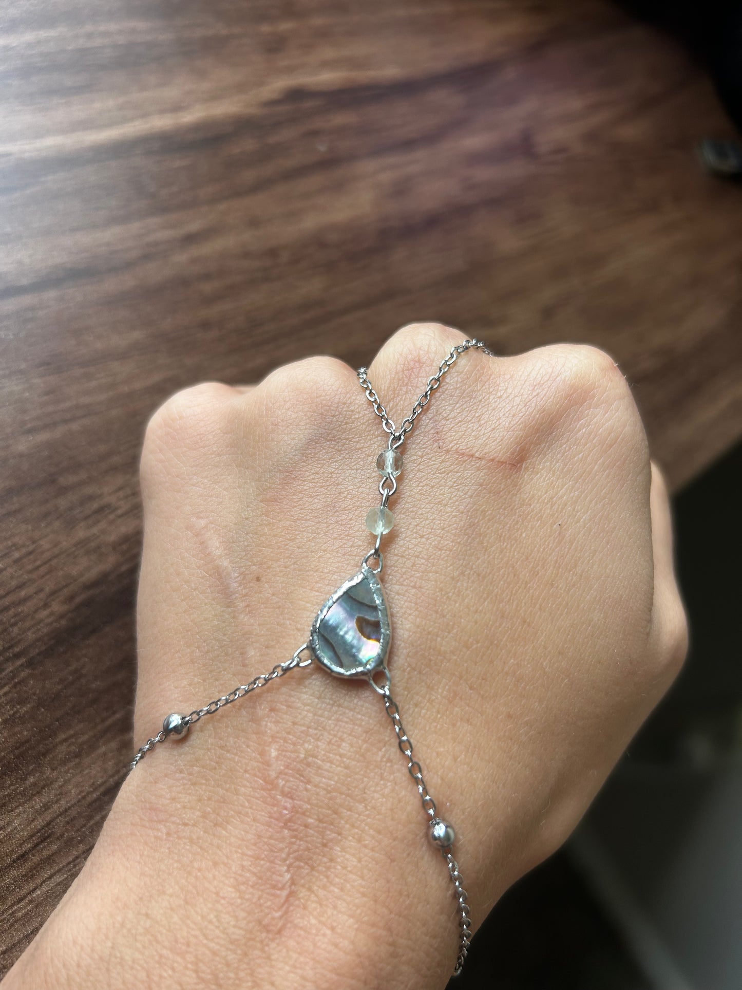Abalone and Fluorite Hand Chain