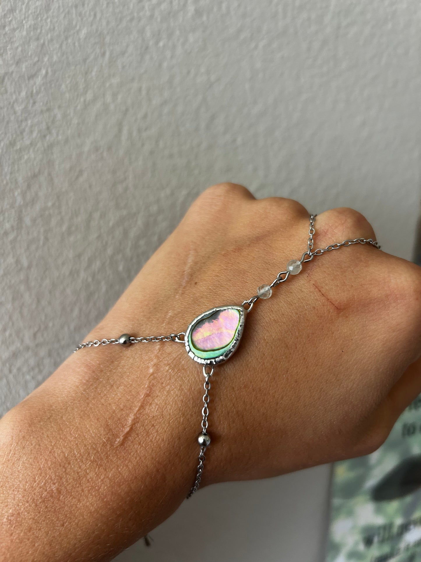 Abalone and Fluorite Hand Chain