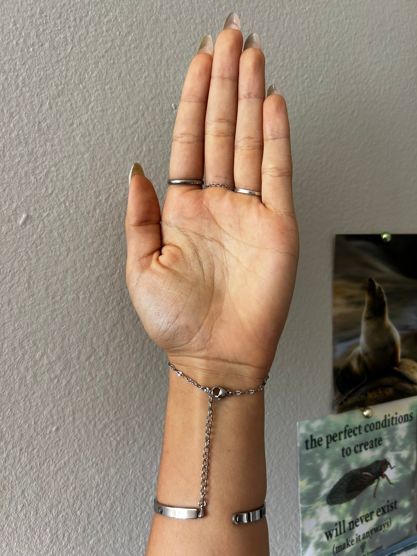 Abalone and Fluorite Hand Chain