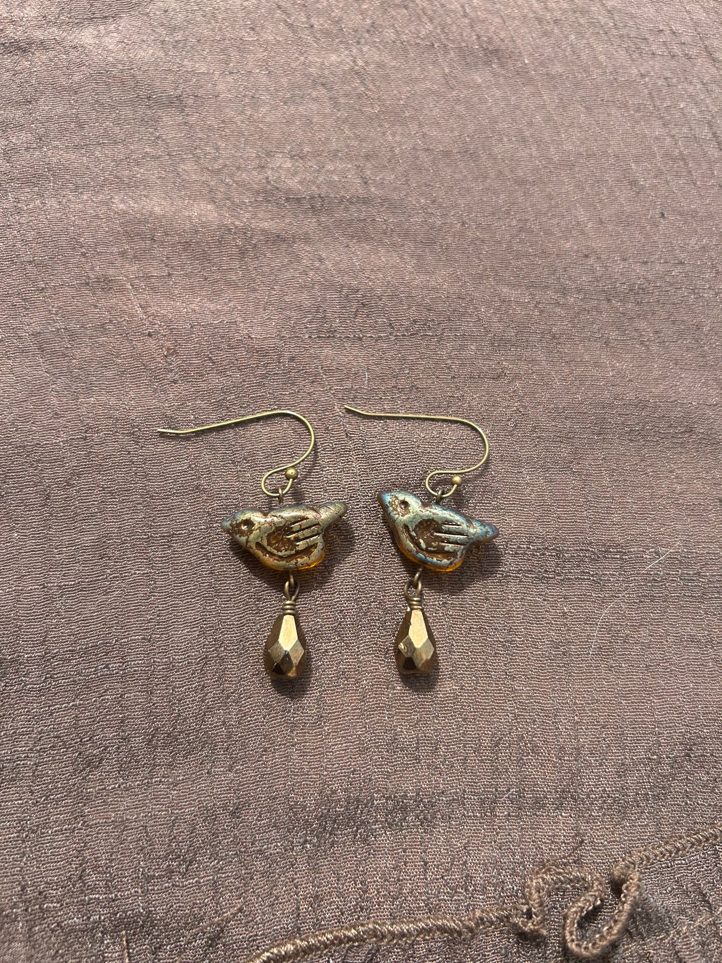 Rustic Bird Earrings